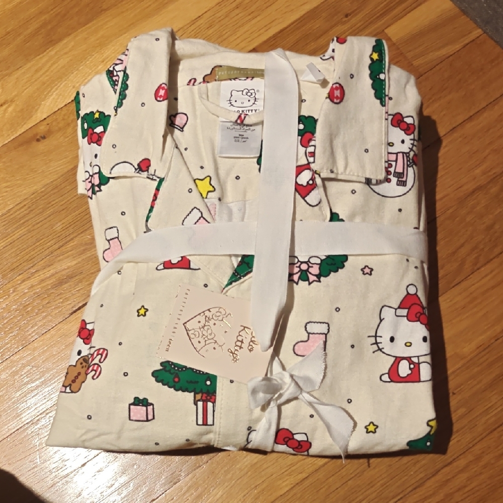 Pottery Barn Cream and Red Hello Kitty Pajama Set